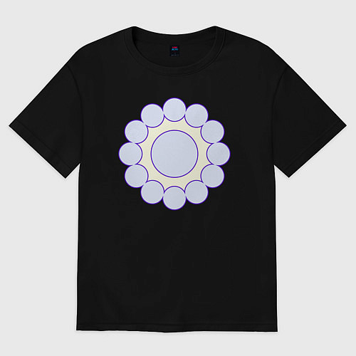 Женская футболка оверсайз Круг из окружностей / Черный – фото 1
