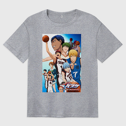 Женская футболка оверсайз Баскетбол Куроко / Меланж – фото 1