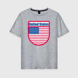 Футболка оверсайз женская United States, цвет: меланж
