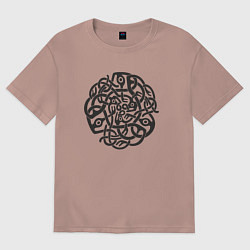 Женская футболка оверсайз Черный готичный кельтский узор