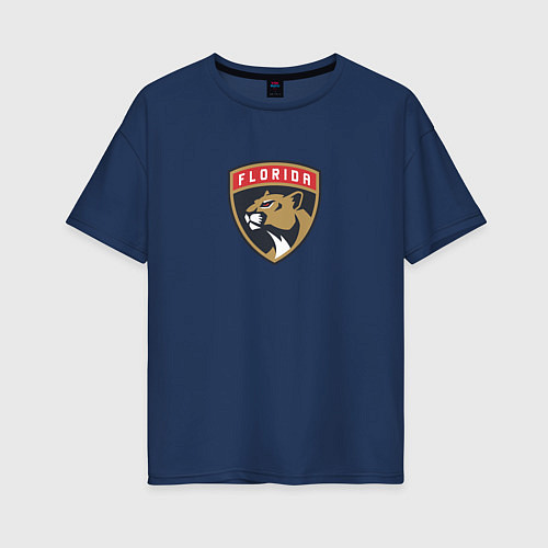 Женская футболка оверсайз Florida Panthers NHL / Тёмно-синий – фото 1