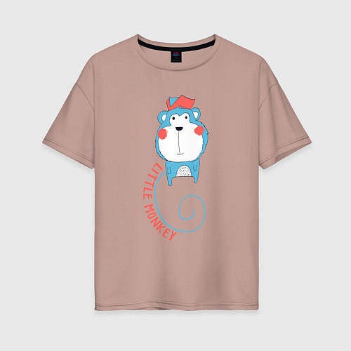 Женская футболка оверсайз Little monkey / Пыльно-розовый – фото 1
