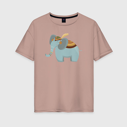Женская футболка оверсайз Cute elephant / Пыльно-розовый – фото 1