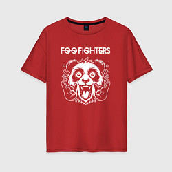 Женская футболка оверсайз Foo Fighters rock panda