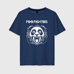 Женская футболка оверсайз Foo Fighters rock panda