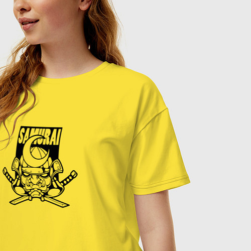 Женская футболка оверсайз Самурай монохром / Желтый – фото 3