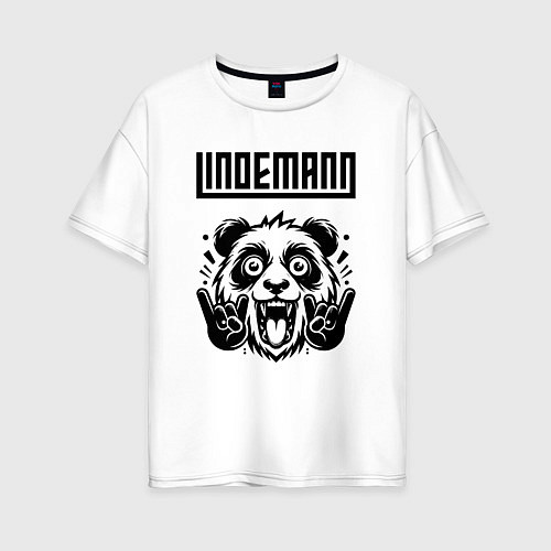 Женская футболка оверсайз Lindemann - rock panda / Белый – фото 1