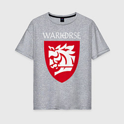 Футболка оверсайз женская Warhorse logo, цвет: меланж