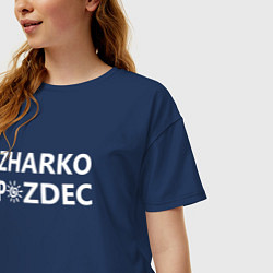 Футболка оверсайз женская Zharko p zdec, цвет: тёмно-синий — фото 2