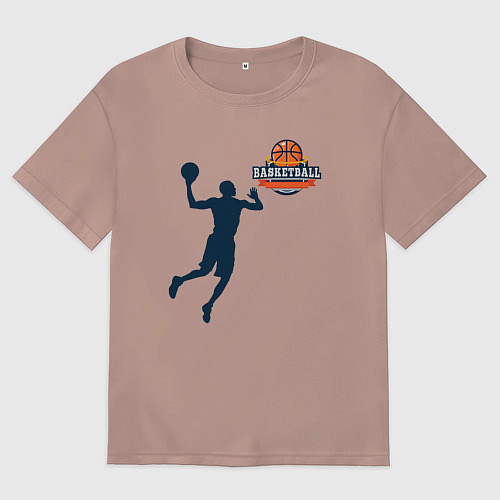 Женская футболка оверсайз Игрок в баскетбол basketball / Пыльно-розовый – фото 1