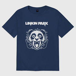 Футболка оверсайз женская Linkin Park rock panda, цвет: тёмно-синий