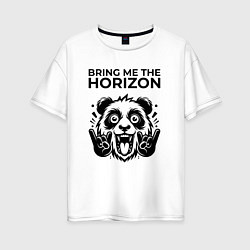 Футболка оверсайз женская Bring Me the Horizon - rock panda, цвет: белый
