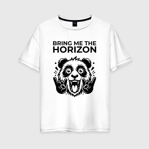 Женская футболка оверсайз Bring Me the Horizon - rock panda / Белый – фото 1