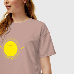Футболка оверсайз женская Sunny relax, цвет: пыльно-розовый — фото 2
