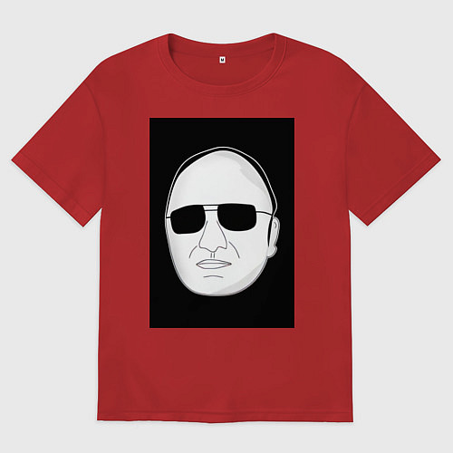 Женская футболка оверсайз Чиназес в очках мем / Красный – фото 1
