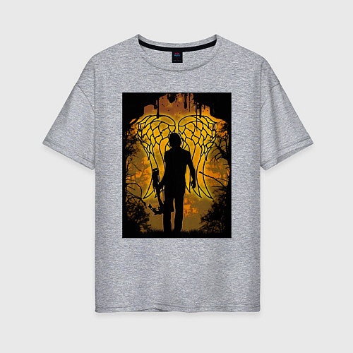 Женская футболка оверсайз Ходячие мертвецы Дэрил Диксон / Меланж – фото 1