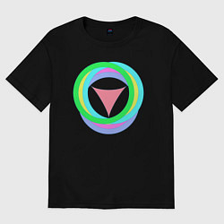 Женская футболка оверсайз Кольца окружностей с треугольником