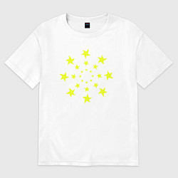 Женская футболка оверсайз Желтые неоновые звезды