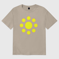 Женская футболка оверсайз Желтые окружности