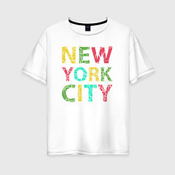 Женская футболка оверсайз New York city colors