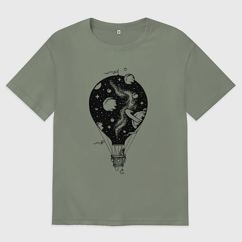 Женская футболка оверсайз Космический воздушный шар / Авокадо – фото 1