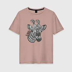 Женская футболка оверсайз Узорный жираф