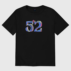 Футболка оверсайз женская 52, цвет: черный