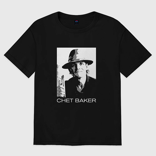 Женская футболка оверсайз Chet Baker jazz legend / Черный – фото 1