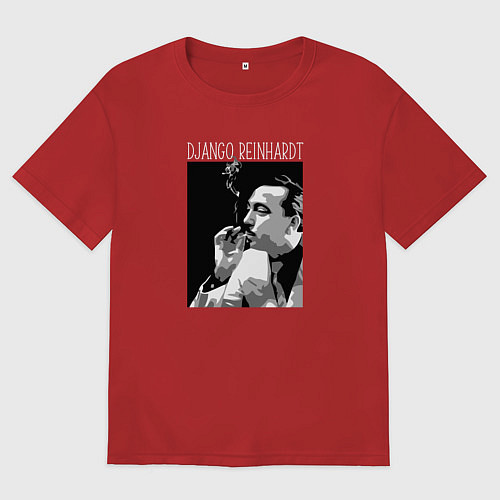 Женская футболка оверсайз Django Reinhardt legendary jazz guitarist / Красный – фото 1