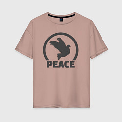 Женская футболка оверсайз Peace bird