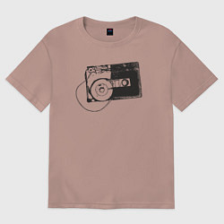 Женская футболка оверсайз Аудио кассета