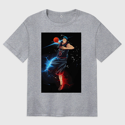 Женская футболка оверсайз Баскетбол Куроко Дайки Аоминэ / Меланж – фото 1