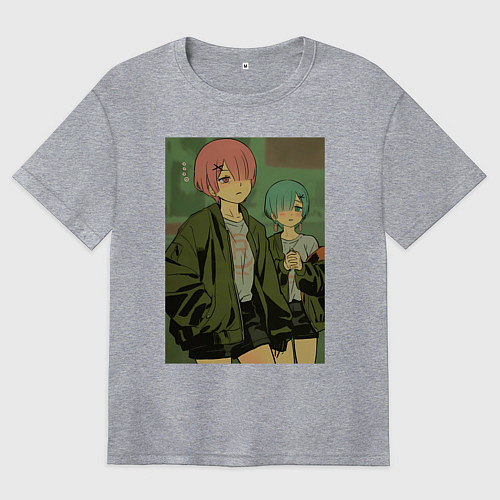 Женская футболка оверсайз Рам Рем / Меланж – фото 1