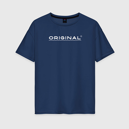 Женская футболка оверсайз Оригинал / Тёмно-синий – фото 1