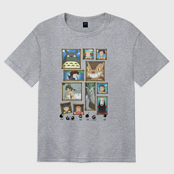 Женская футболка оверсайз Герои студии Ghibli