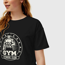 Футболка оверсайз женская Gym fitness club, цвет: черный — фото 2