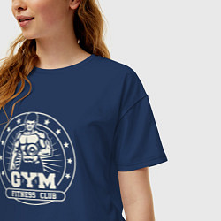 Футболка оверсайз женская Gym fitness club, цвет: тёмно-синий — фото 2