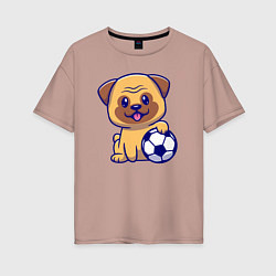 Женская футболка оверсайз Бульдог футболист