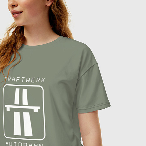 Женская футболка оверсайз Kraftwerk - Autobahn / Авокадо – фото 3