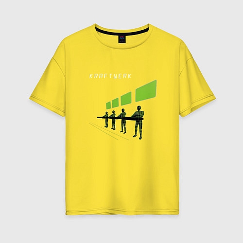 Женская футболка оверсайз Kraftwerk - Robots scene / Желтый – фото 1