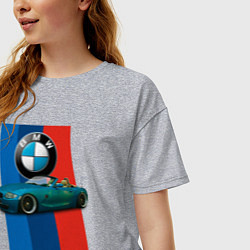 Футболка оверсайз женская Родстер BMW Z4, цвет: меланж — фото 2
