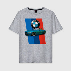 Футболка оверсайз женская Родстер BMW Z4, цвет: меланж