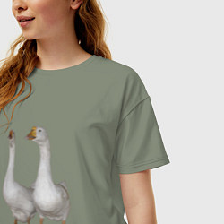 Футболка оверсайз женская Гуси братья, цвет: авокадо — фото 2