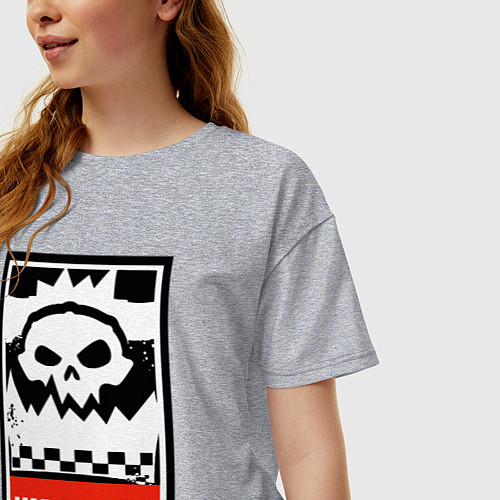 Женская футболка оверсайз Warhammer Waaagh / Меланж – фото 3
