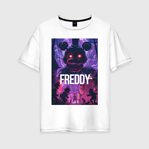 Женская футболка оверсайз Freddy - мишка Фредди / Белый – фото 1