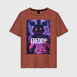 Женская футболка оверсайз Freddy - мишка Фредди