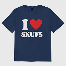 Футболка оверсайз женская I love - skufs, цвет: тёмно-синий