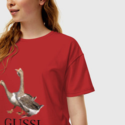 Футболка оверсайз женская Gussi ga-ga-ga, цвет: красный — фото 2