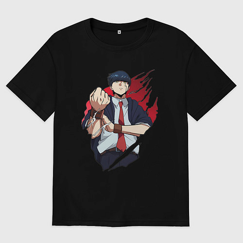 Женская футболка оверсайз Мэш Бёрндэд маг / Черный – фото 1