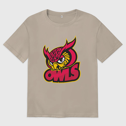 Женская футболка оверсайз Team owls / Миндальный – фото 1